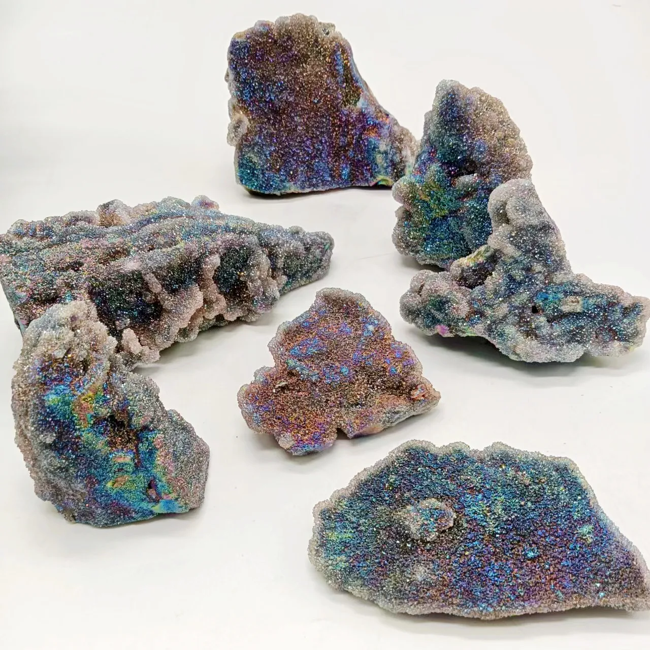 Wholesale Natural Rough Quartz Crystal Rainbow Specimen Stone Raw Aura Sphalerite For Decoration