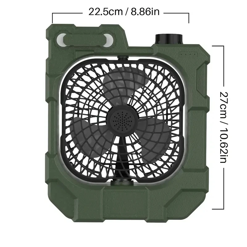 Portable Oscillating Multifunctional Table Camping Fan Light Outdoor Fan For Camping Trip Picnic Fishing