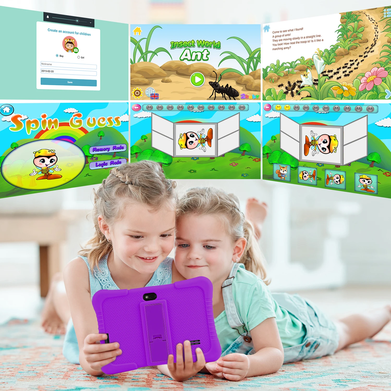 Детские развивающие планшетов ПК игровой 7 дюймовые Детские Обучающие планшетный ПК для детей для школы
