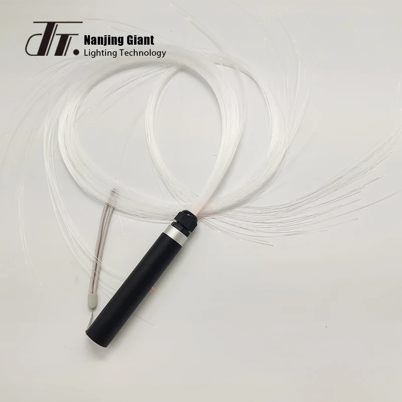 Stage performances easy installation USB rechargeable LED fiber optic dance whip