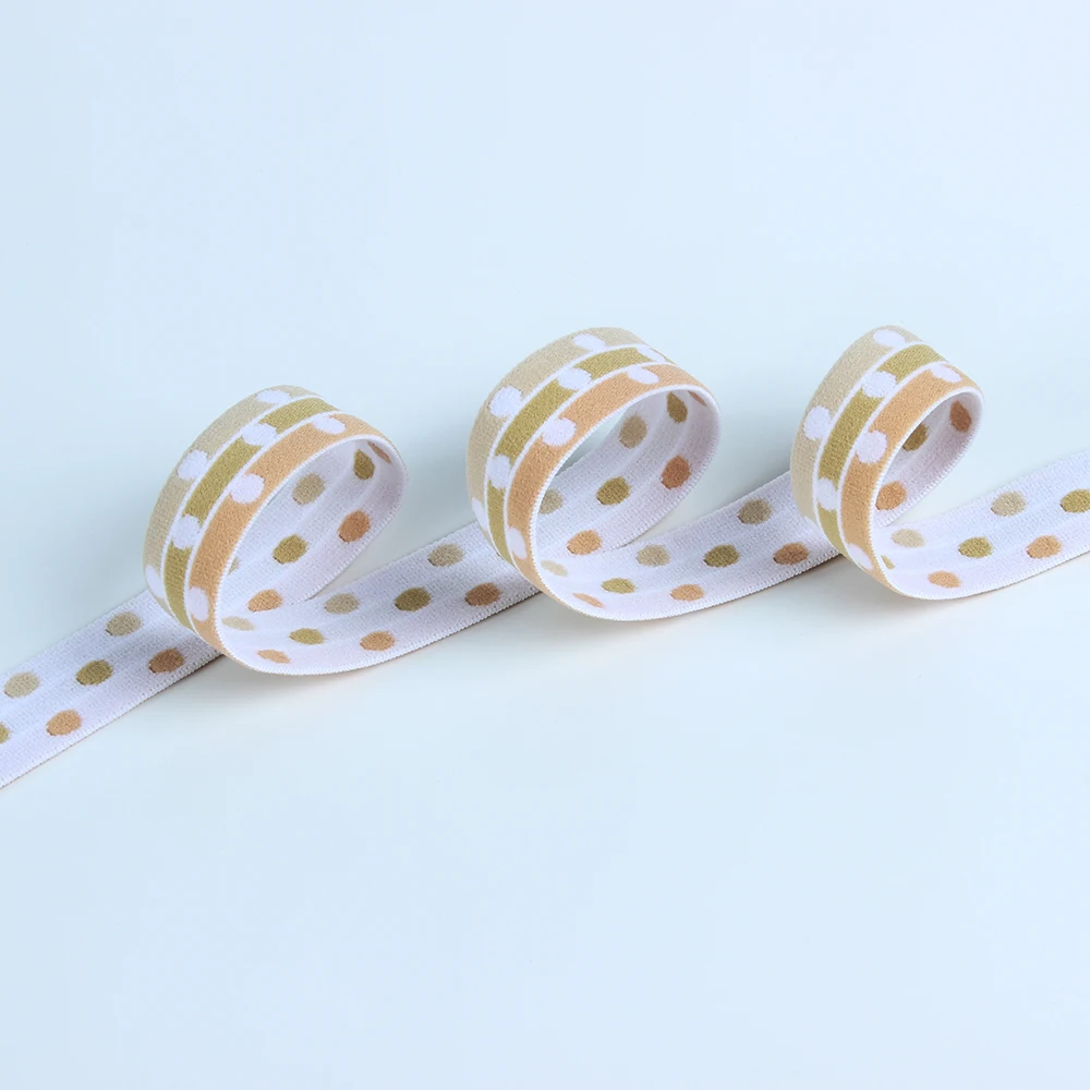 Cheap Price Nylon Spandex Polyester Jacquard Thick Elastic Band Custom Color Stripe Webbing