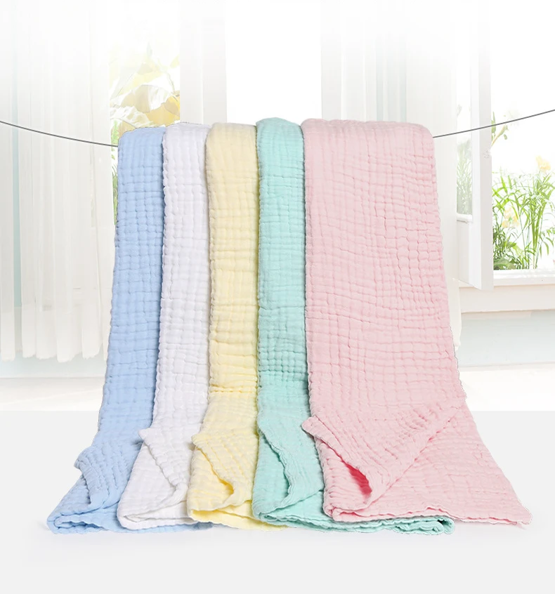 Solid Color Cotton Muslin Newborn Infant Baby Boy Girl Blankets Gauze Quilt Baby Swaddle Blanket Wrap