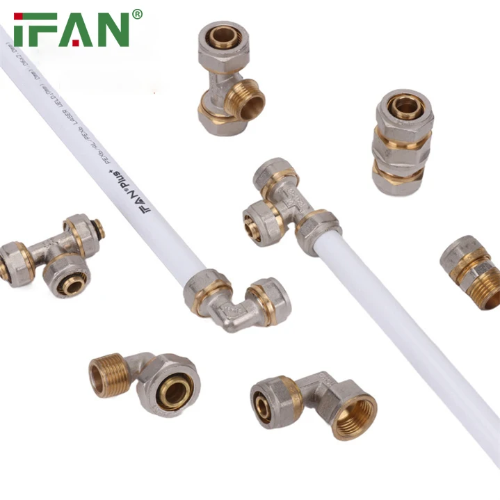 IFAN High Quality PEX Fitting Forged Brass Material Plumbing Fittings Customized Size 16mm - 32mm PEX Brass Compression Fitting