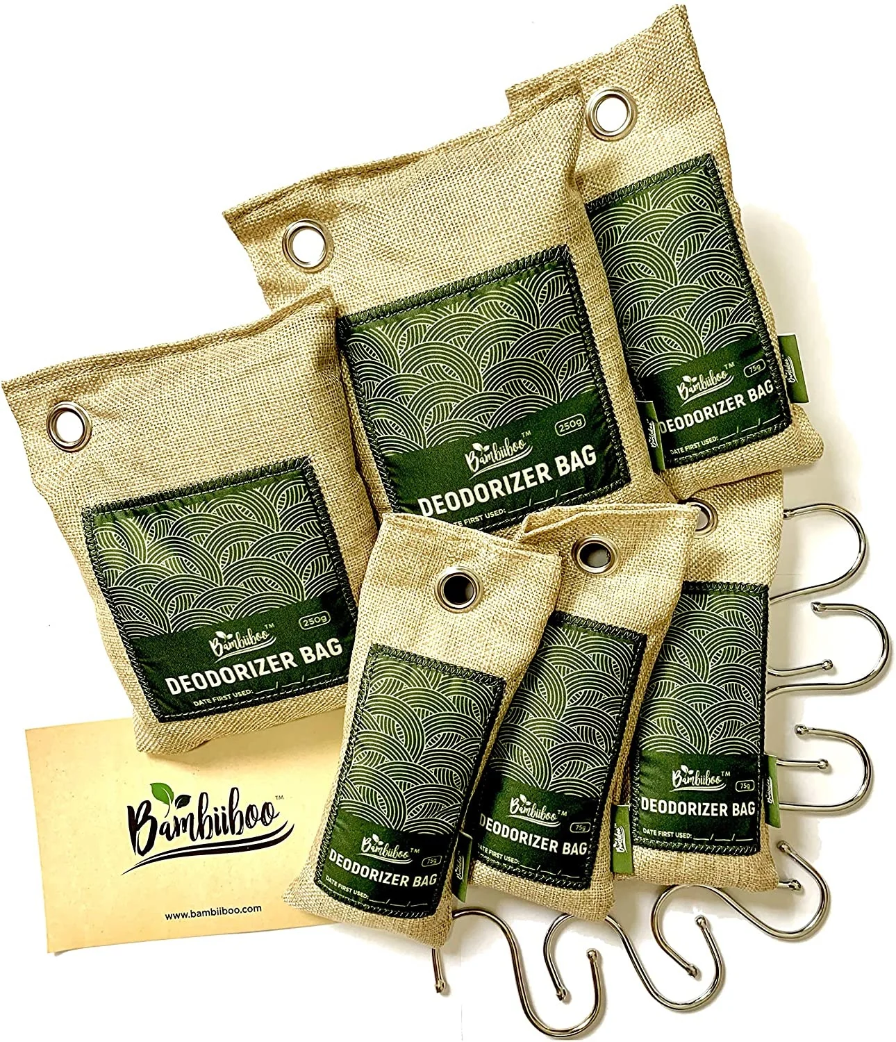 Bamboo Charcoal Deodorizer Bag, Natural Air Freshener and Odor Absorber, Kid and Pet-Friendly Air Fresheners for Home, Car