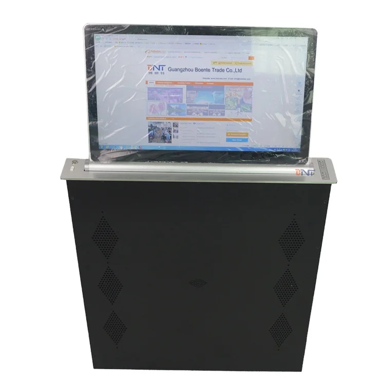 Latest Design Super Thin Motorized Retractable Monitor Pop Up LCD Monitor Lift With Widescreen For Conference Table