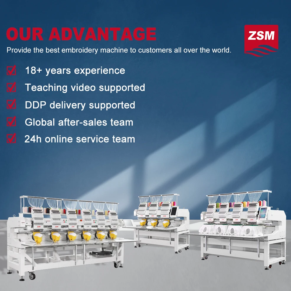 Wholesale Flat Embroidery Computerized Machine 8 Heads Industrial Automatic Embroidery Machine