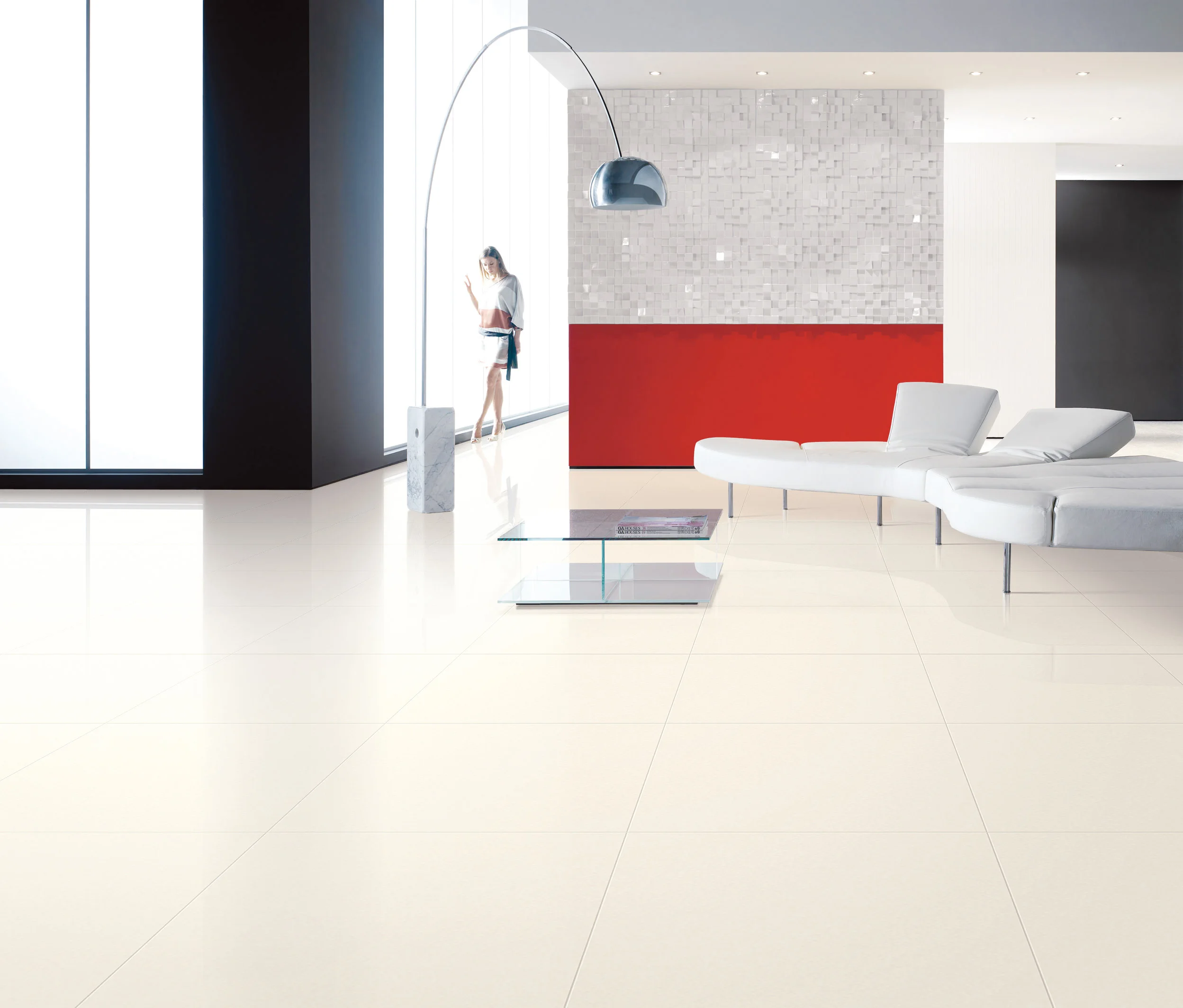600*600mm Full Body Porcelain Project Tiles Floor Super Glossy White Polished Porcelain Floor Tiles