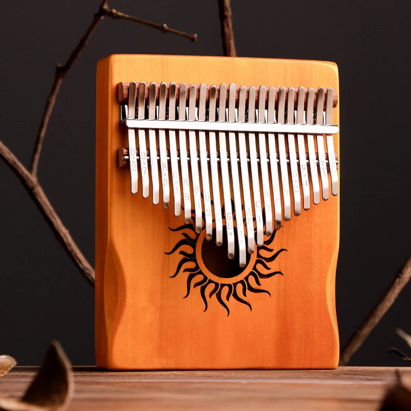 Hluru Wholesale Musical Instruments Kalimba Thumb Piano 21 Keys Thumb Finger Piano With Pickup KHS21