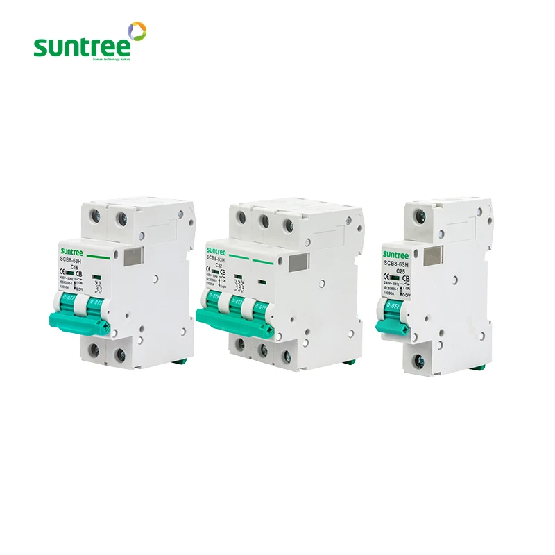 SUNTREE выключатель переменного тока 35 мм din-рейка установка 2p 400v ac 63a