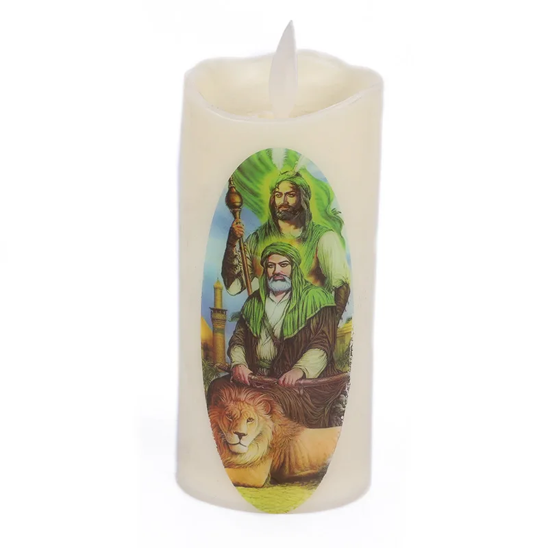 Europe church praying Cemetery Eternal Grave Candle Plastic Safety Religious Jesus LED Light Grave Candles