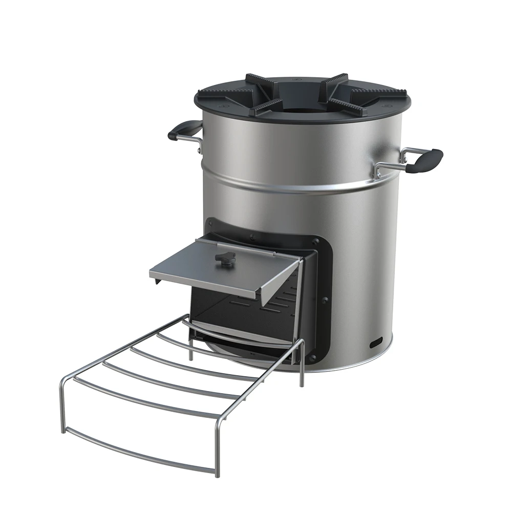 High efficiency cooking stove with handles camping wood stove charcoal stove
