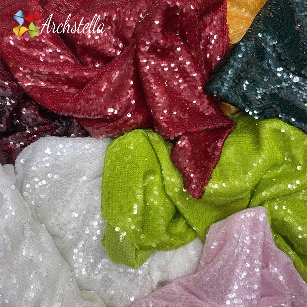 2024TikTok Hot-Selling High-End Double Sided Multiple Colors Fish Scale Mermaid Crystal Sequins Mesh Fabric for Party Dress