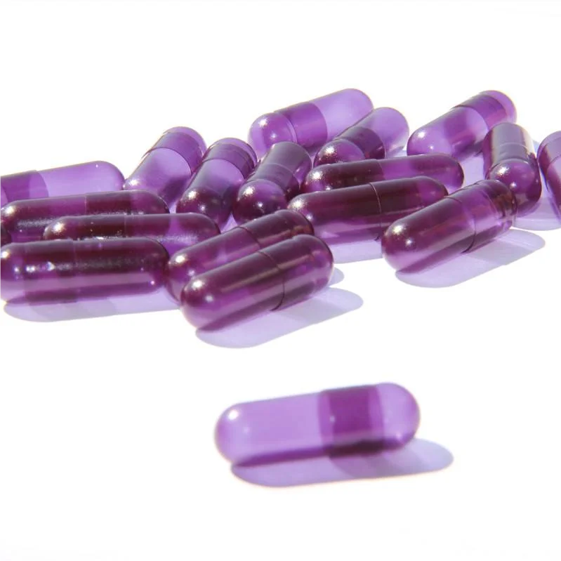 Shandong Healsee empty purple color  HPMC veggie capsules Size 000 00el  00 0 1 2 3 4
