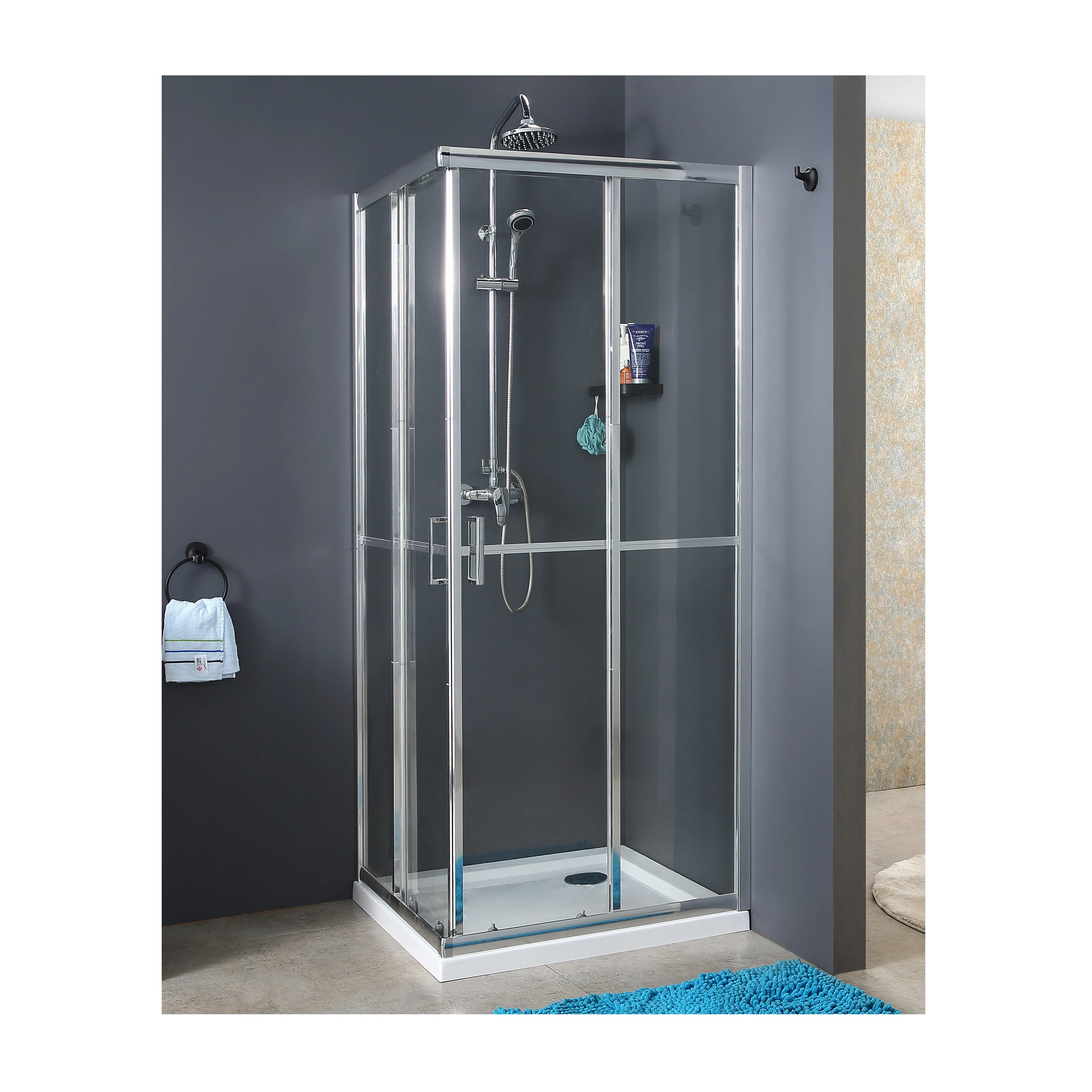 Factory direct KD structure black shower door most popular shower cabin bathroom shower room