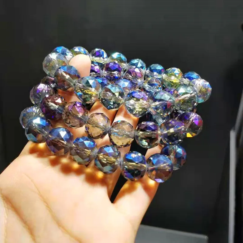 Wholesale  natural gemstone austrian bracelet  round crystal bracelet for gift