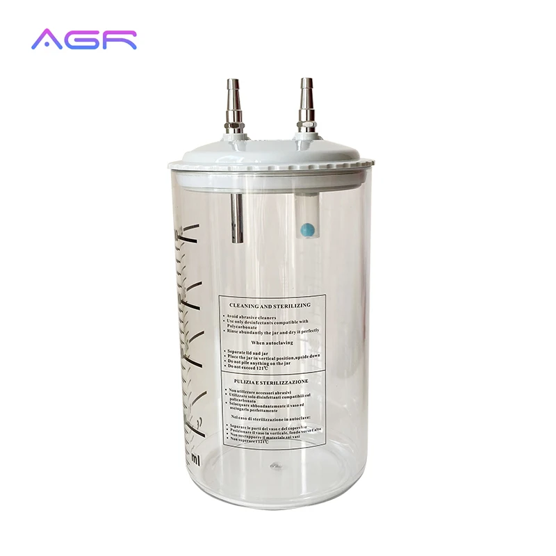 Wall Mounted 1L Medical Vacuum Suction Canister suction Bottle Used in Bed Head Unit Anesthesia Equipments & Accessories