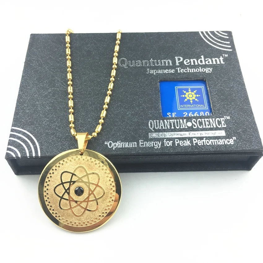 Charms gold jewelry negative ions quantum scalar energy pendant feng shui lucky pendant energy pendant japanese quantum