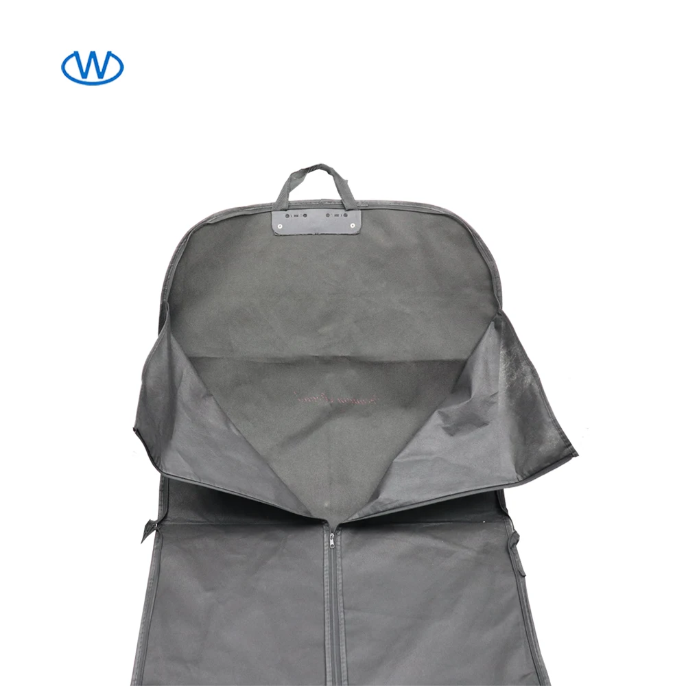 High Quality Non Woven Garment Bag Foldable Hanging Clothes Cover Travel Garment Suit Bag with Custom Logo