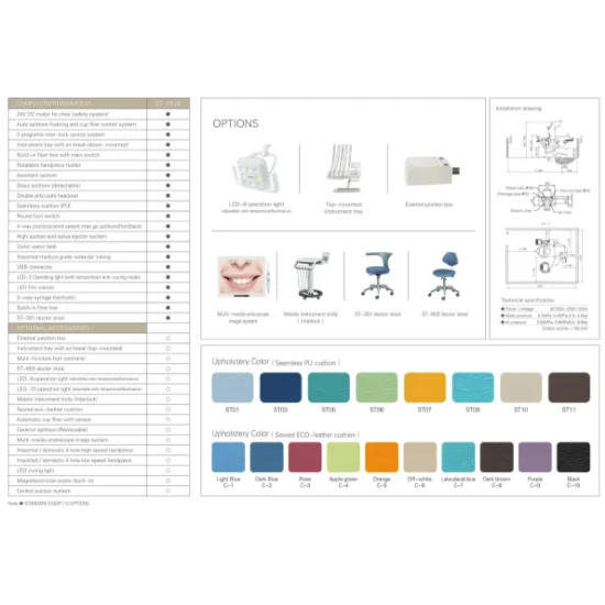 Новинка 2022 экономичные оптовые поставки Китай портативная протезонтическая кожа светодиодное стоматологическое кресло алюминиевая рамка