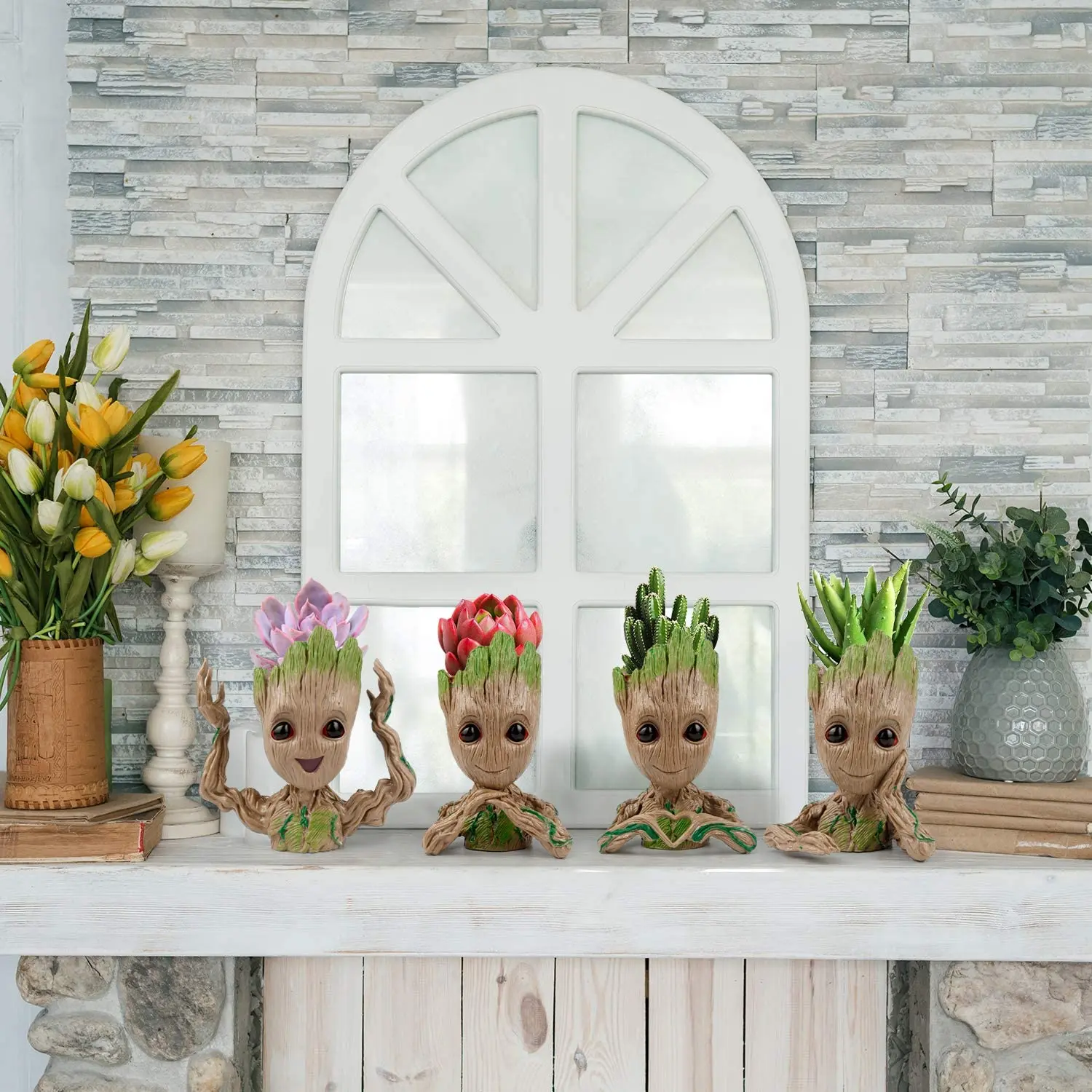 Drop shipping  Baby Groot Pen Flower Pot The Galaxy Flowerpot Tree Man