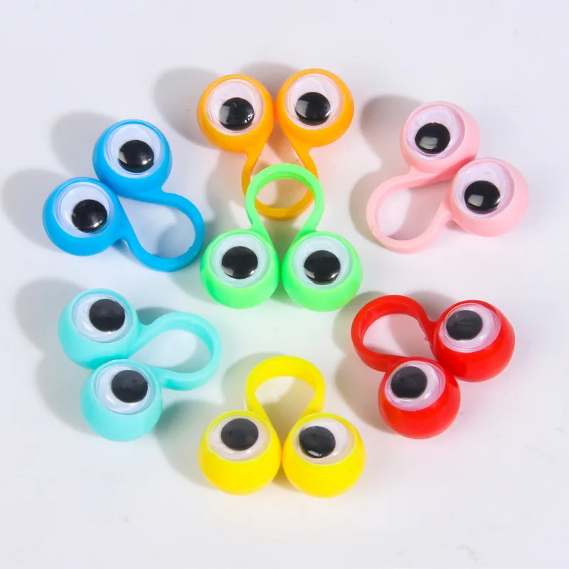 45 50mm 2 Inch Capsule Toys Rings Custom Surprise Capsule Story Telling Kids Small Ring Toys Plastic Eye Finger Ring Toy