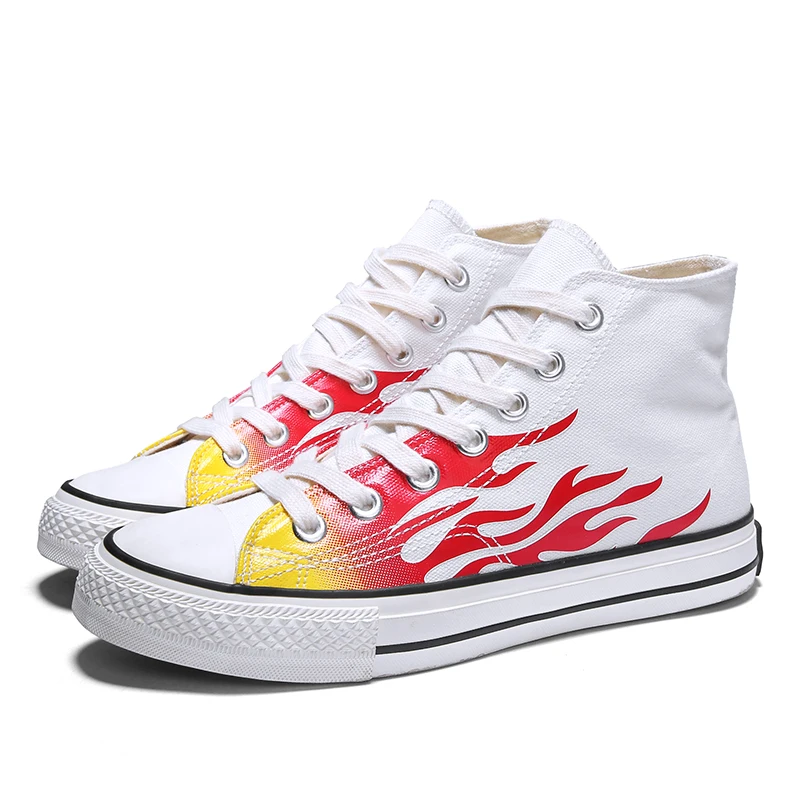 Туфли мужские высокие парусиновые, Классическая обувь с граффити, Нескользящие, пригодные для носки, модные, с низким вырезом, в стиле ретро