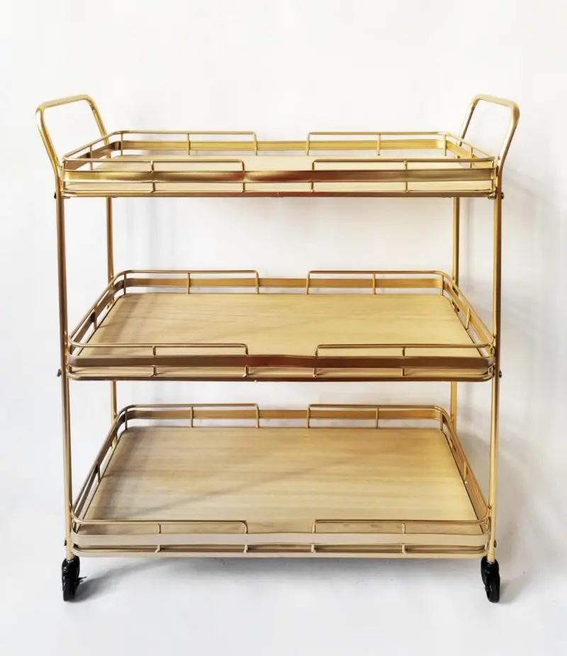 Hot Sale Modern Metal Drinks Trolley Dining Cart Tea Wagon for Hotels Hotel Furniture