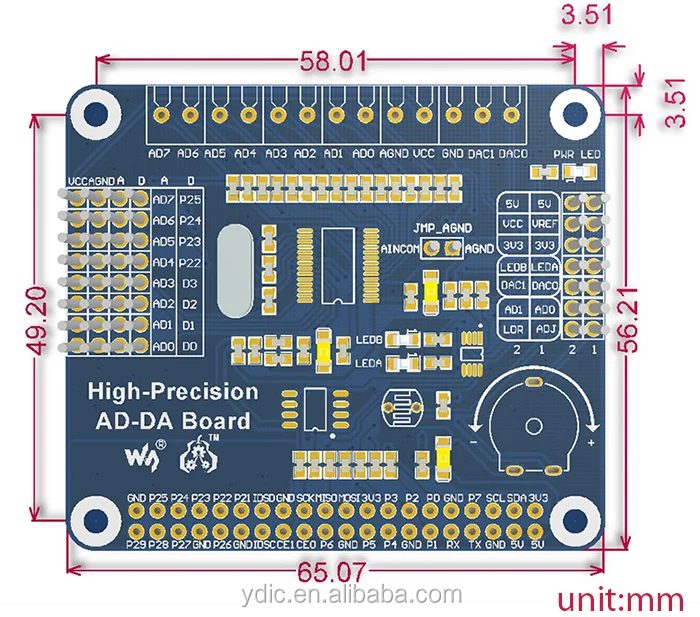 Raspberry Pi высокоточная Плата расширения AD/DA