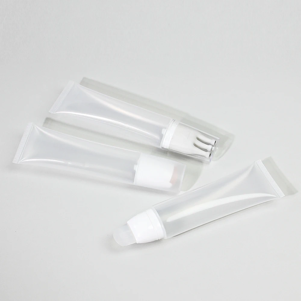 Factory Price Tube Packaging For Cosmetic Body Lotion Soft Squeeze Plastic Tube With Sponge Head Silicon Applicator 100ml 200ml