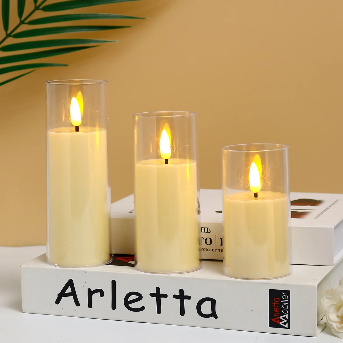 Clear Tube Remote Control Candles Light Flameless Battery Operated Led Plastic Pillar Candle For Home Birthday Party Decor