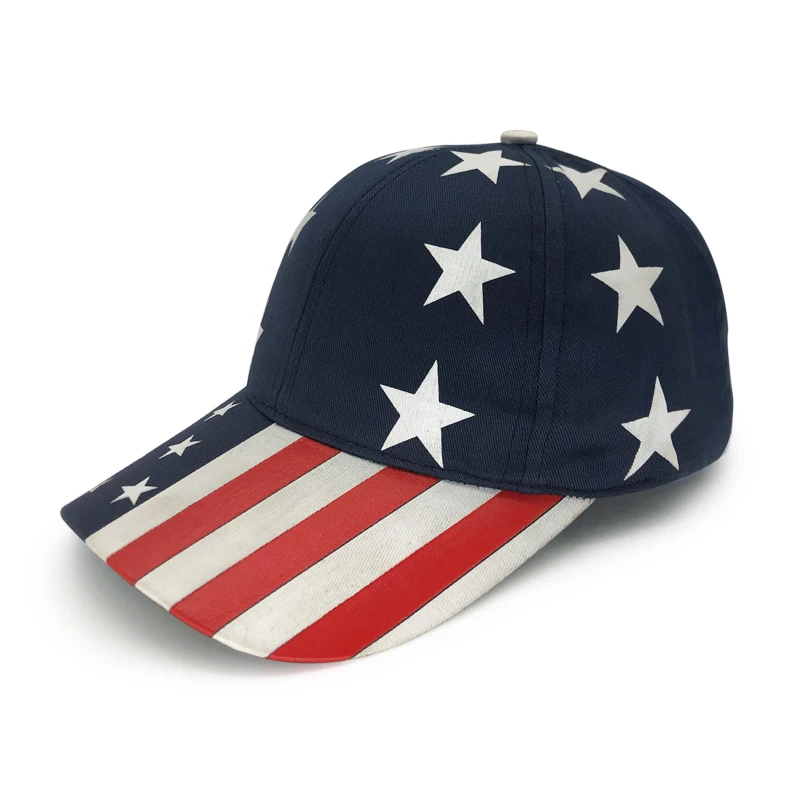 Спортивная Кепка с принтом флага США, оптовая продажа, 100% хлопок, американский флаг США, Кепка с вышивкой, бейсболка