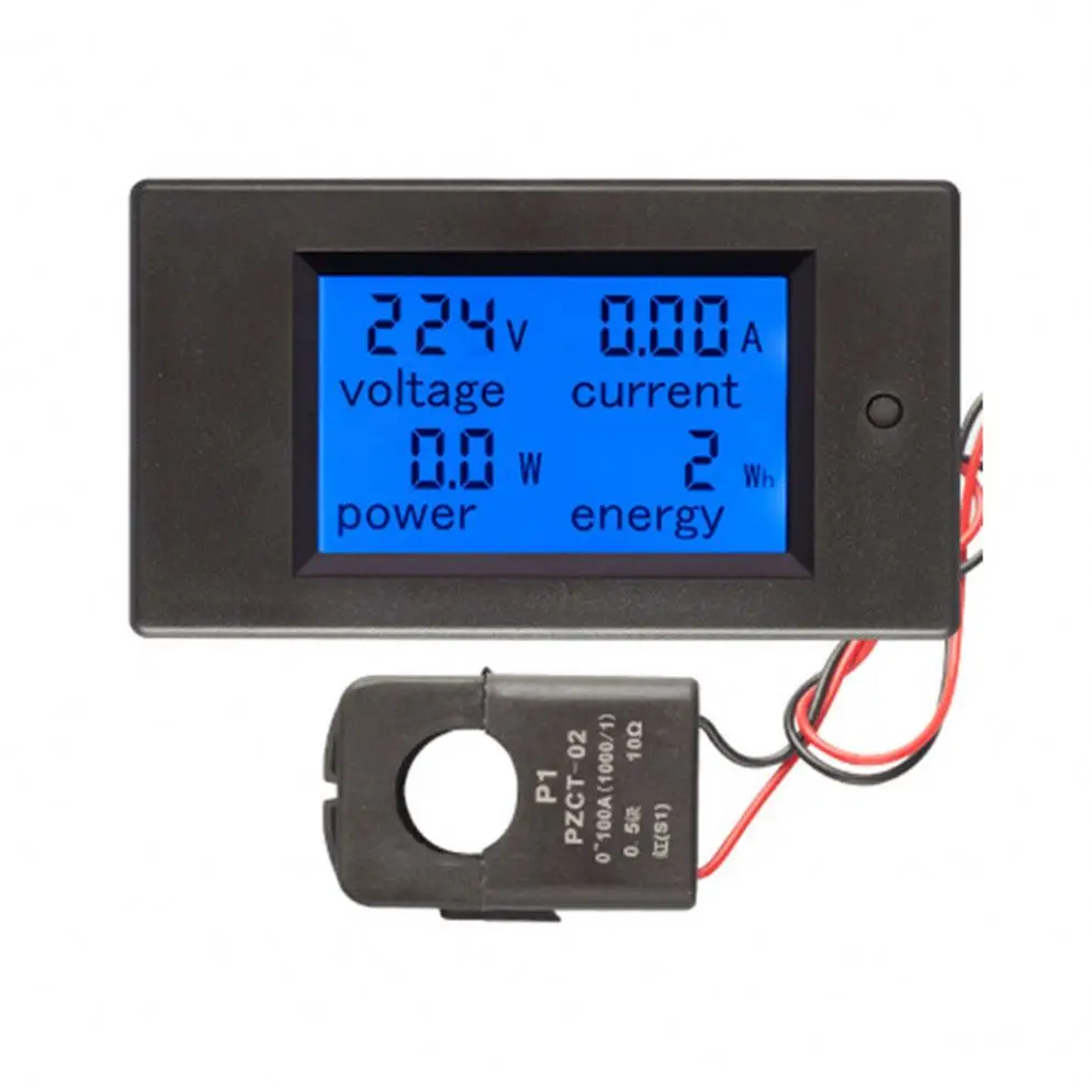 New AC 80-260V 100A LCD Display Digital Current Voltage Power Energy Multimeter Ammeter Voltmeter with Current Transformer CT