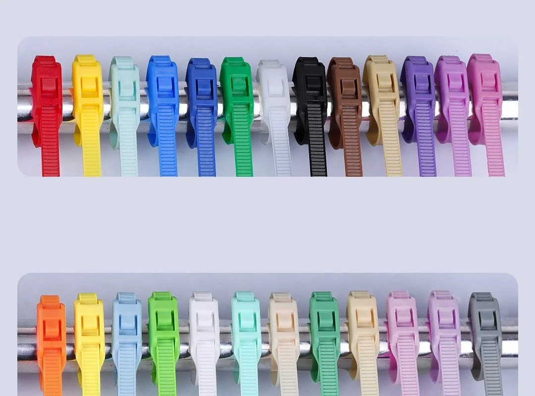 100 Pcs Strong Self-Locking Heavy Duty Plastic Zip Ties Never-Break Nylon Cable Tie Wraps Protective Tube Naughty Castle