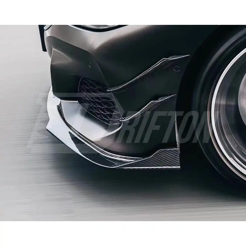 TAKD Style Dry Carbon Fiber Front Bumper Canards For BMW 8 Series G14 G15 G16