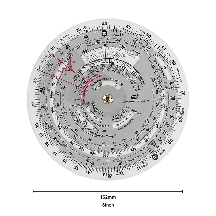 Circular E6B Flight Computer with vinyl case 6 INCH diameter Navigation Flight Calculator - wholesale aviation supplies