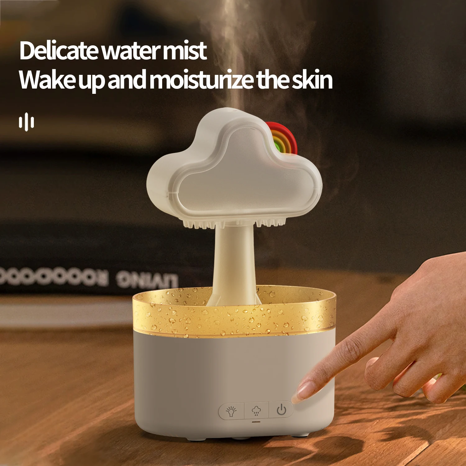 New rainbow cloud rain aromatherapy machine mushroom cloud ultrasonic atomisation essential oil aromatherapy air humidifier