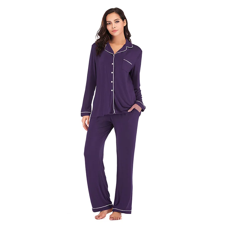 Wholesale Fashion Soft Cotton Woman Hemp Adult Pyjamas Women Sleepwear 2 Piece