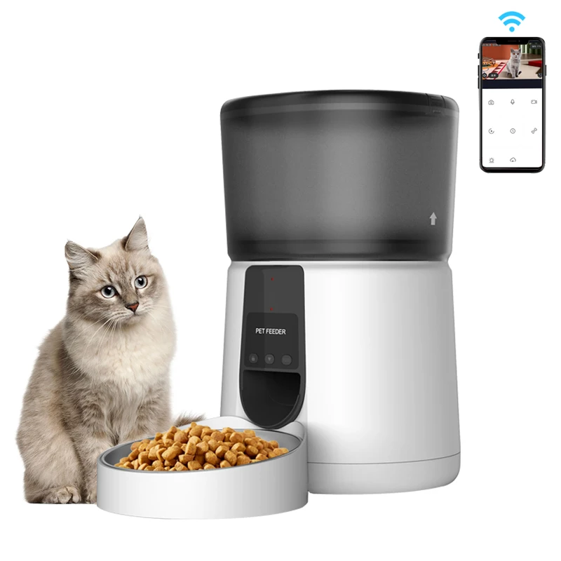 New Automatic Smart Wifi Video Remote Control Pet Feeder 4L Capacity Smart Timing Automatic Feeder for cats and dogs