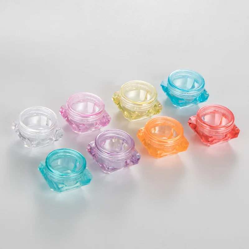 Маленький компактный контейнер для пудры для ногтей, роскошная Косметическая пустая пластиковая квадратная банка для крема с крышкой, 3 г, 5 г