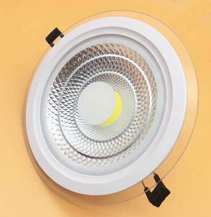 Factory direct sale 12w 18W COB recessed glass  panel light AC85-265V