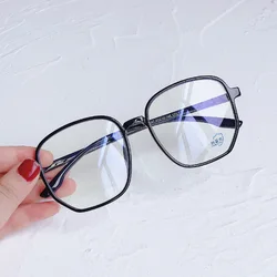 Fashionable Polygonal Optical Frame Women Metal Frame Tr90 Anti-blue Light Eyeglasses Frames