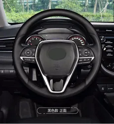 Factory Supply Custom Model Genuine Leather Car Steering Wheel Cover for Toyota Rav4 Highlander Camry  Corolla Prado Good Price
