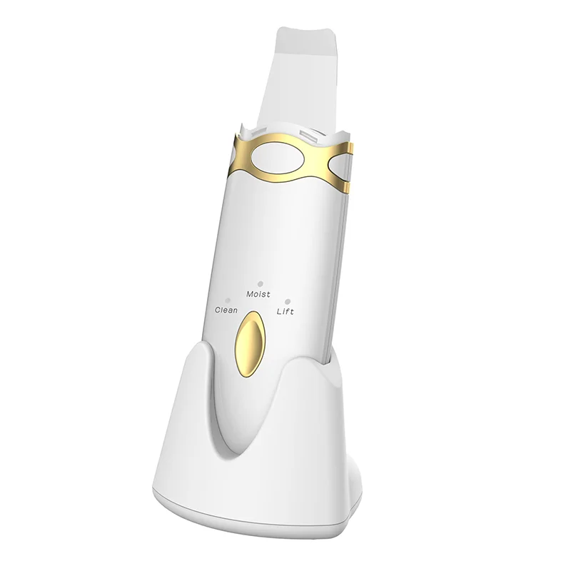 USB Charging Handheld Facial Lifting Ultrasonic Skin Scrubber With EMS Microcurrent Function