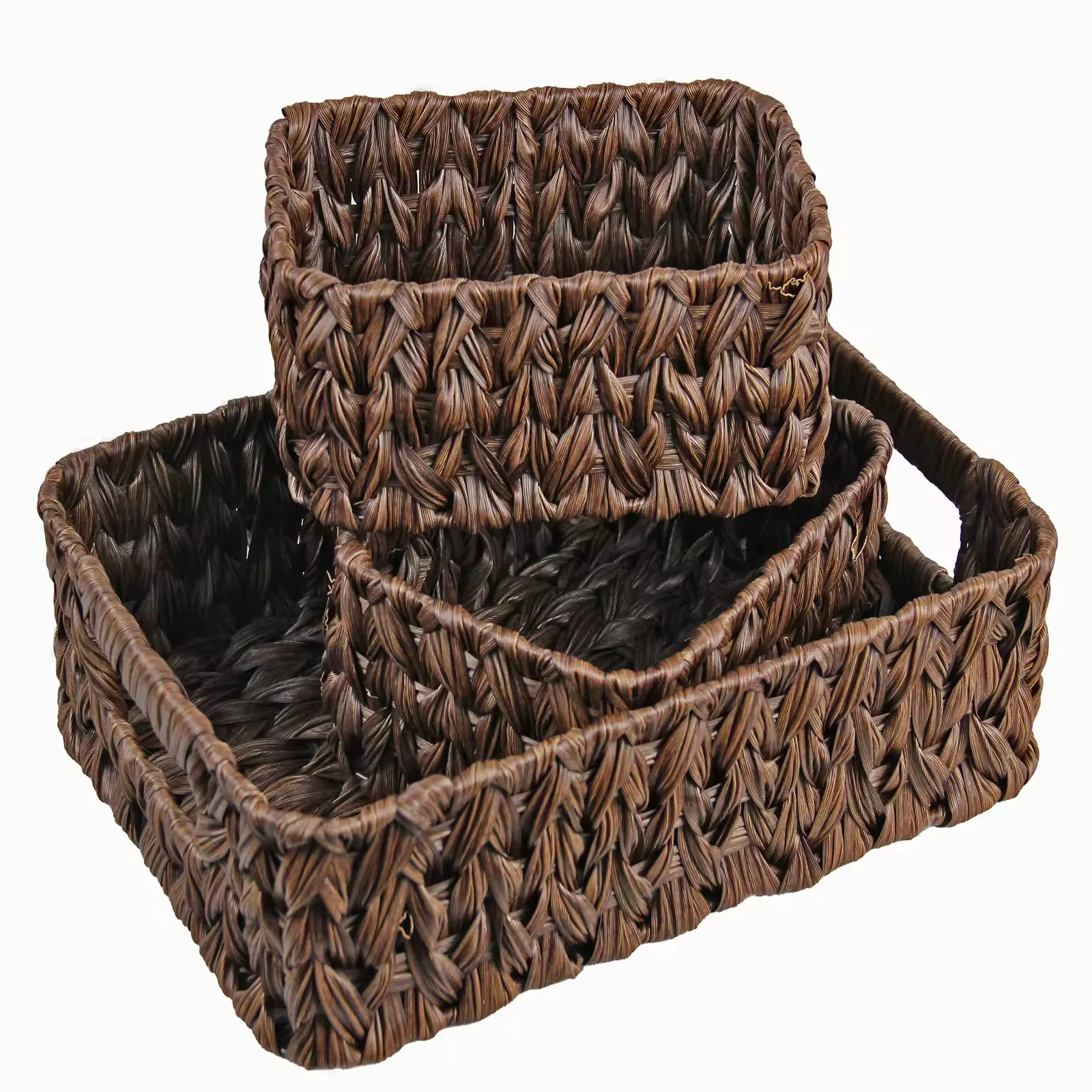 pp rattan rectangular storage basket Kitchen food bread woven plastic woven basket