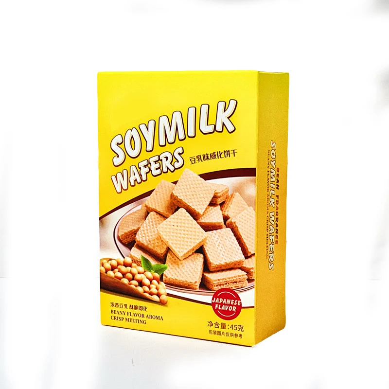 Chinese OEM Factory Pure Soy Aroma Crunchy Wafer Storewide Promotion Enjoy Soy Milk Wafer Biscuits