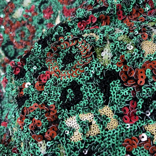 embroidery fabrics 3D wholesale floral sequin tulle Italian style  luxury fabrics for  design dress