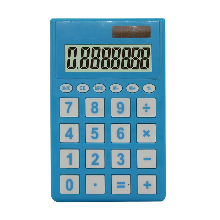 Promotion 8 Digit LCD Display Electronic Solar Flat Rubber Keyboard Digital Pocket Calculator
