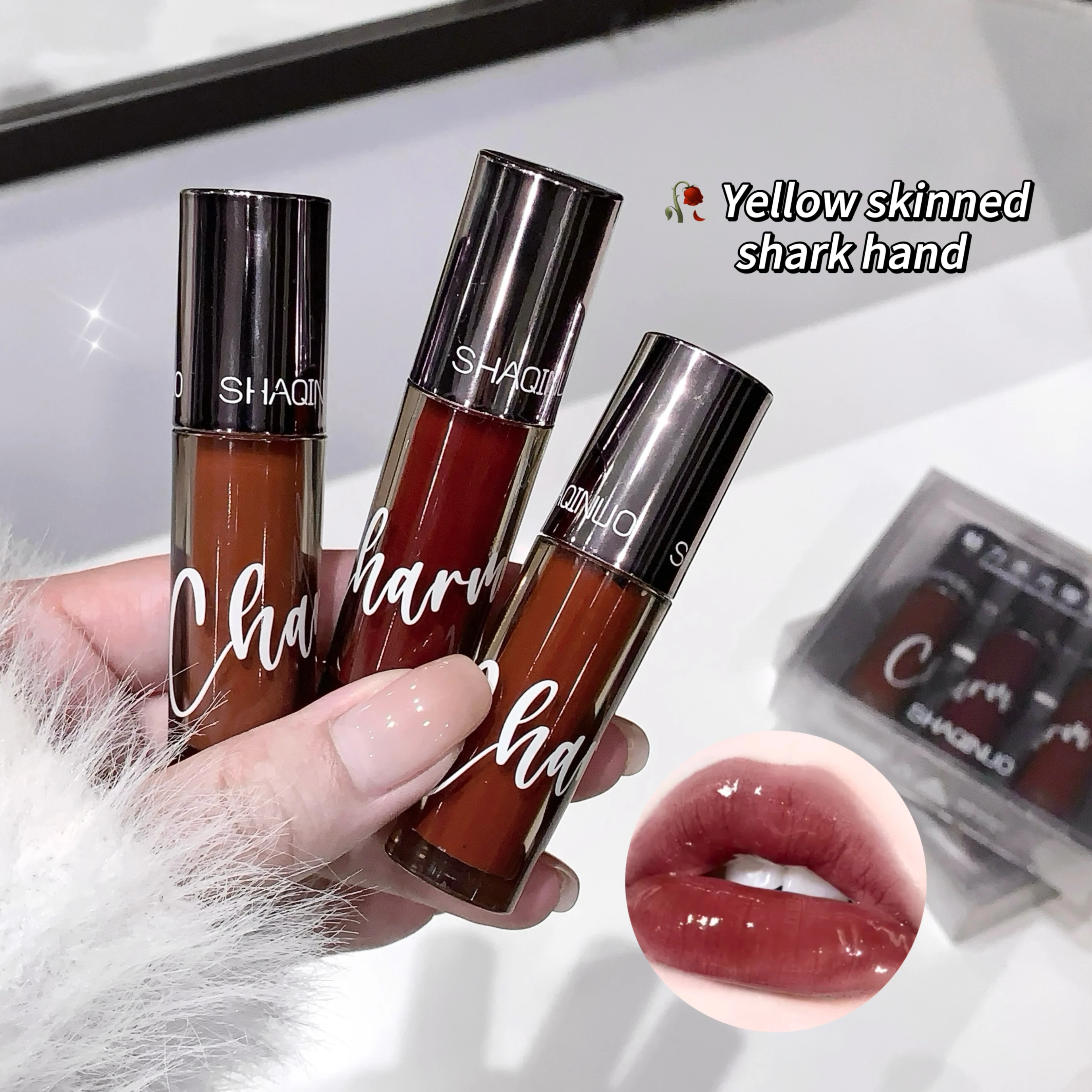 Shiny Glossy Lipgloss Set 6PCS SHAQINUO Non-Sticky Moisturizing Lip Gloss Long-lasting High Shine & Shimmer Cute Lip Gloss