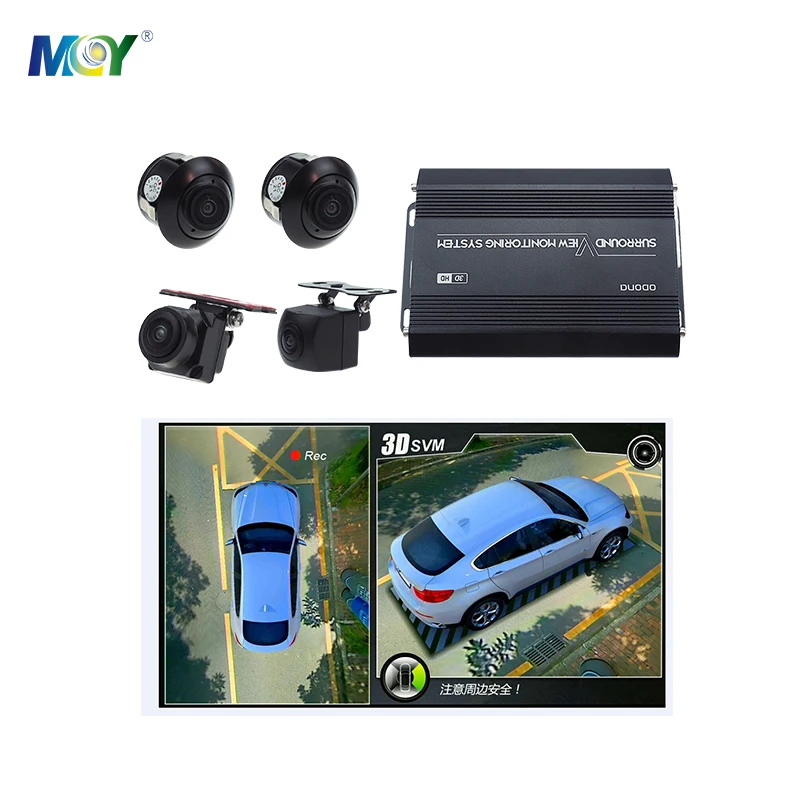 360 DVR парковочная Full HD Автомобильная камера видео Резервное копирование градусов 2D 3D система мониторинга 4 камеры для