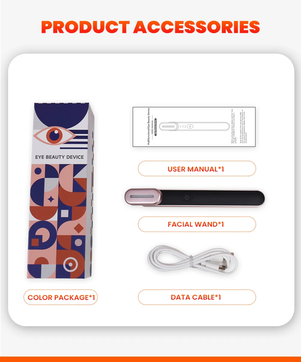 4-in-1 Facial Wand Red Light Therapy Face Massager Microcurrent Facial Care Device